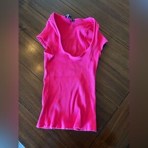 Lulu's Pink Fitted Short Sleeve T-Shirt